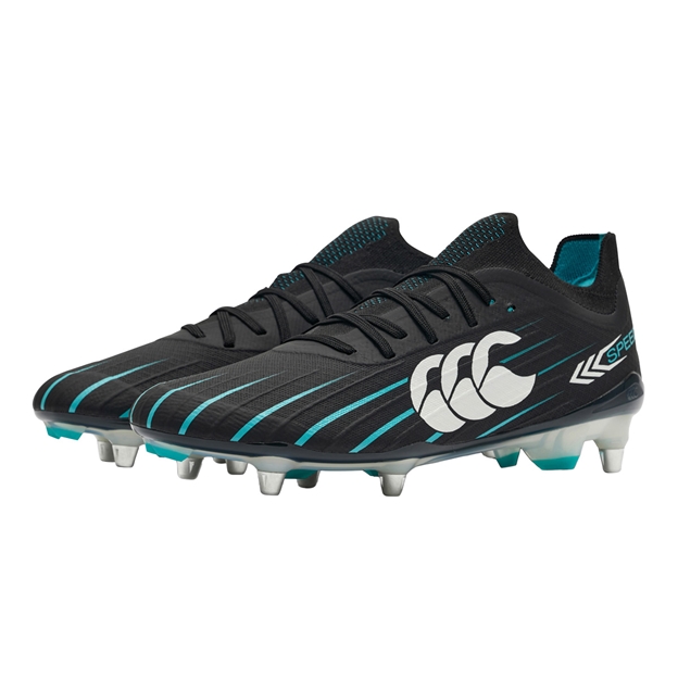Canterbury Adults Speed Falcon 2.0 Elite Soft Ground Rugby Boots Jet Black - Pair Front View