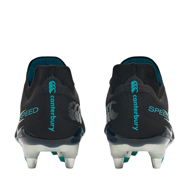 Canterbury Adults Speed Falcon 2.0 Elite Soft Ground Rugby Boots Jet Black - Pair Rear View