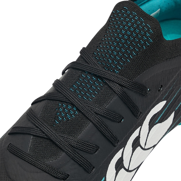 Canterbury Adults Speed Falcon 2.0 Elite Soft Ground Rugby Boots Jet Black - Lacing Close-up