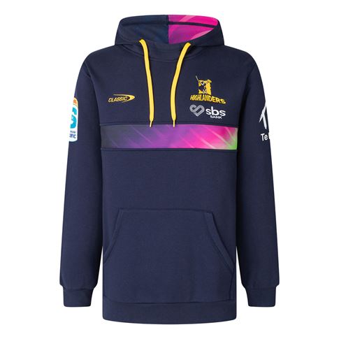 Highlanders Mens Team Hoodie Navy 2025 - Front Highlanders Mens Team Hoodie Navy 2025 - Front