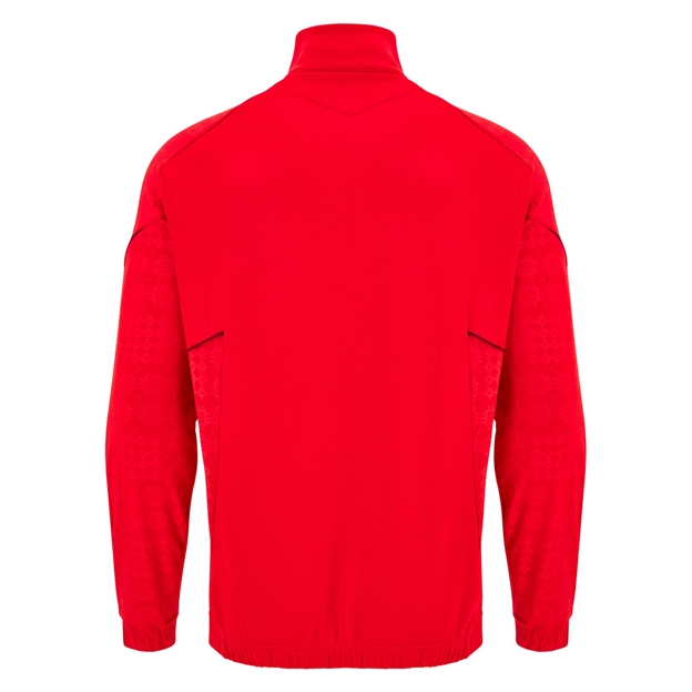 Wales Mens Travel Quarter Zip Fleece 25/26 Red - Back