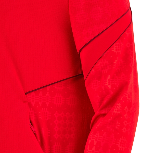 Wales Mens Travel Quarter Zip Fleece 25/26 Red - Sleeve Detail