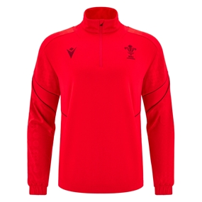 Wales Mens Travel Quarter Zip Fleece 25/26 Red - Front
