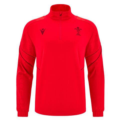 Wales Mens Travel Quarter Zip Fleece 25/26 Red - Front