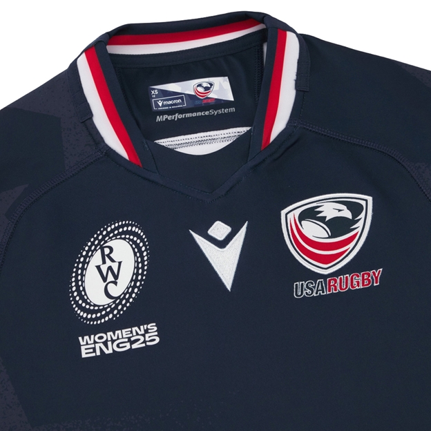 USA WRWC Womens Home Rugby Shirt 2025 Navy - Close-up