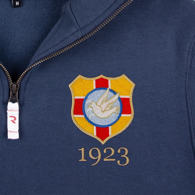 Tonga 1923 Pure Cotton Half Zip Sweatshirt - Petrol Blue