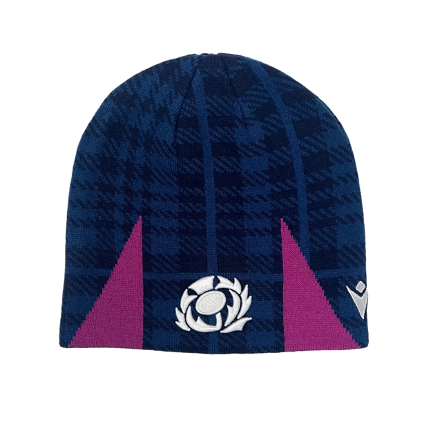 Scotland Adults Beanie 25/26 Navy - Embroidered Scottish Rugby Union Thistle