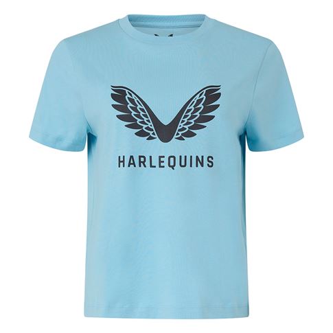 Harlequins Womens Presentation Tee 25/26 Sky Blue - Front Harlequins Womens Presentation Tee 25/26 Sky Blue - Front