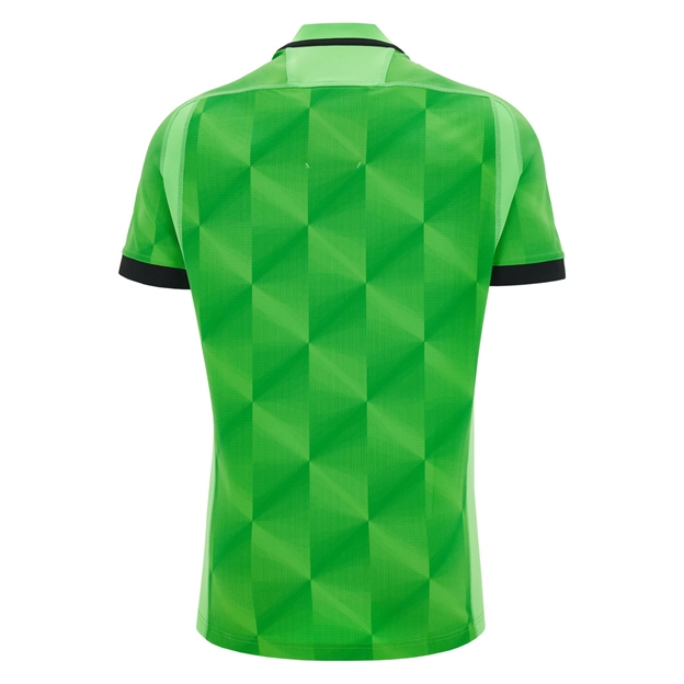 Wales Mens Training Rugby Shirt 26/27 Neon Green - Back View