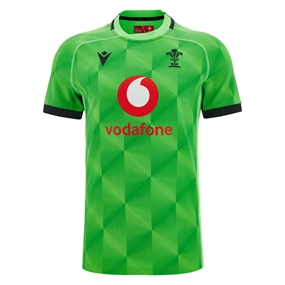 Wales Mens Training Rugby Shirt 26/27 Neon Green - Front View
