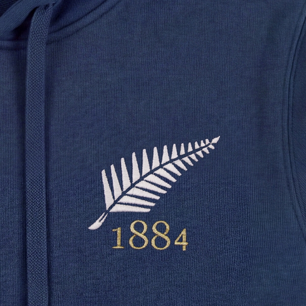 New Zealand 1884 Pure Cotton Hoodie - Petrol Blue