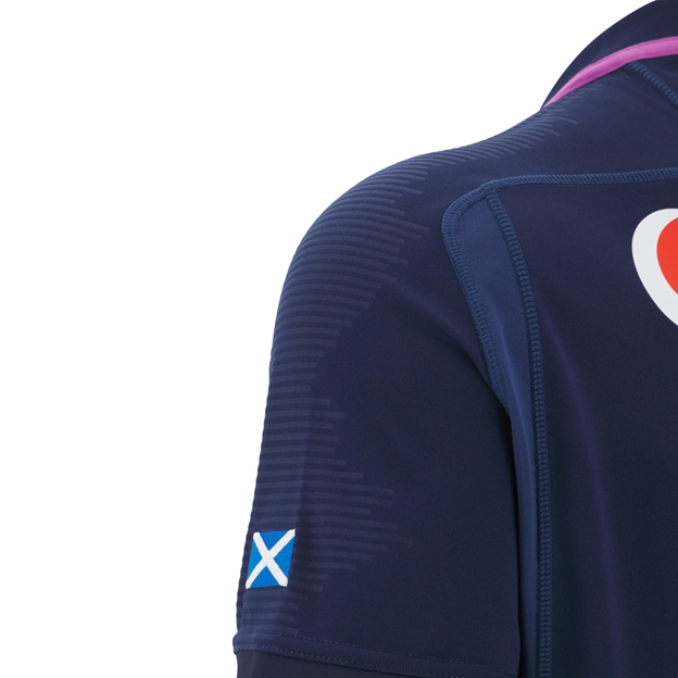 Scotland Junior Home Rugby Shirt 25/26 Navy - Embossed Shoulder Detail with Scotland Flag