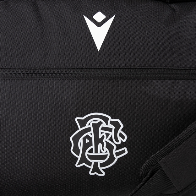 Barbarians Duffle Gym Bag Black - Logo Close-up