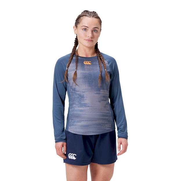 Canterbury Womens Vapodri Superlight Long Sleeved Tee-  Navy Model Front