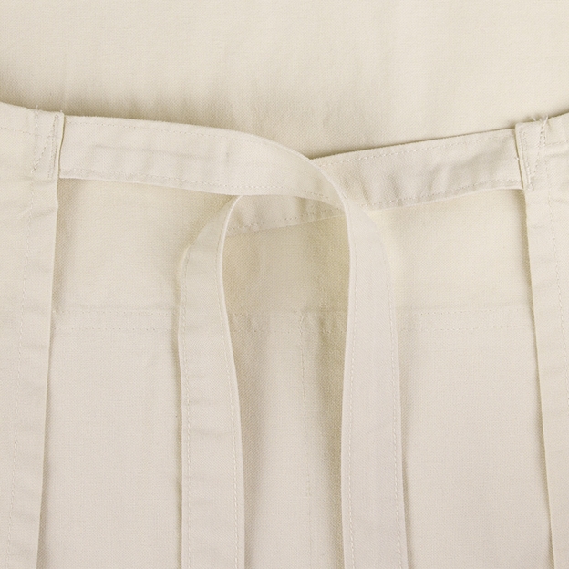 Ireland Cotton Apron Natural - Back Ties Close-up