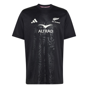 All Blacks Mens 'Greatest Rivalry' Supporters Rugby Shirt 26/27 All Black - Front View