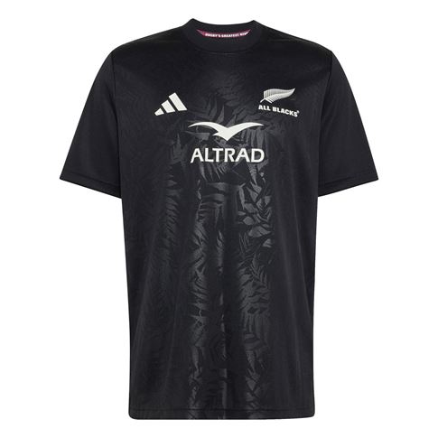 All Blacks Mens 'Greatest Rivalry' Supporters Rugby Shirt 26/27 All Black - Front View