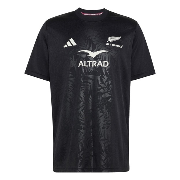 All Blacks Mens 'Greatest Rivalry' Supporters Rugby Shirt 26/27 All Black - Front View