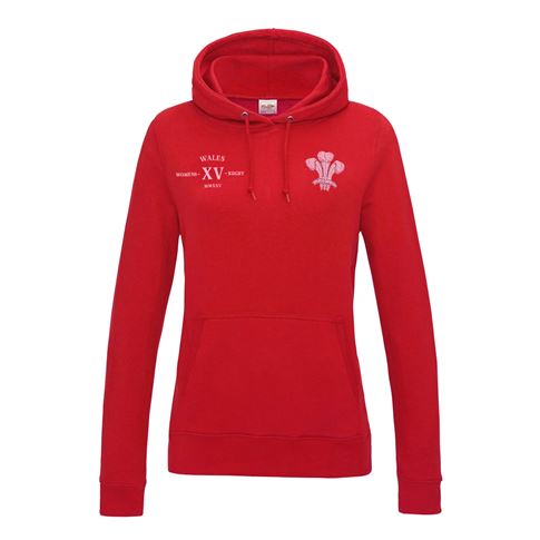 Womens World Cup Wales Womens Classic Hoodie Red - Front View Womens World Cup Wales Womens Classic Hoodie Red - Front View