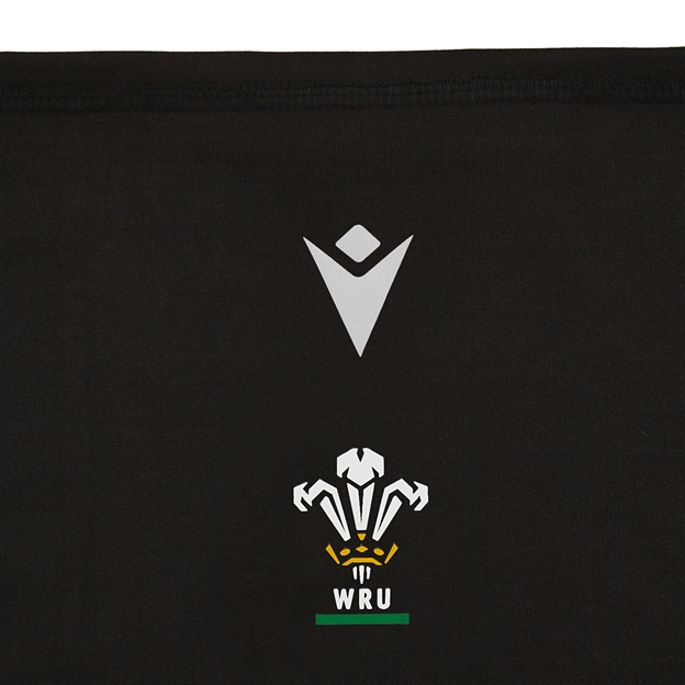 Wales Adults Neckwarmer 26/27 Black - Logo Close-up
