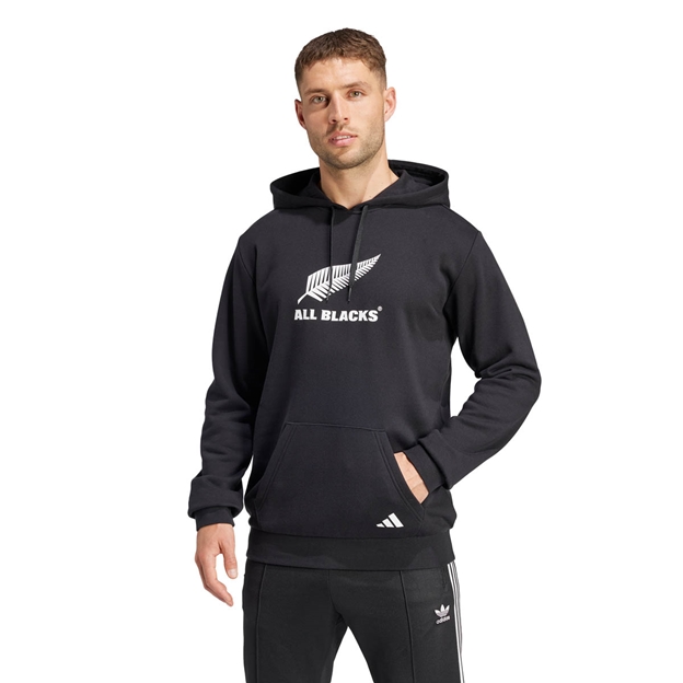 All Blacks Mens Logo Hoody 25/26 Black - Model Back