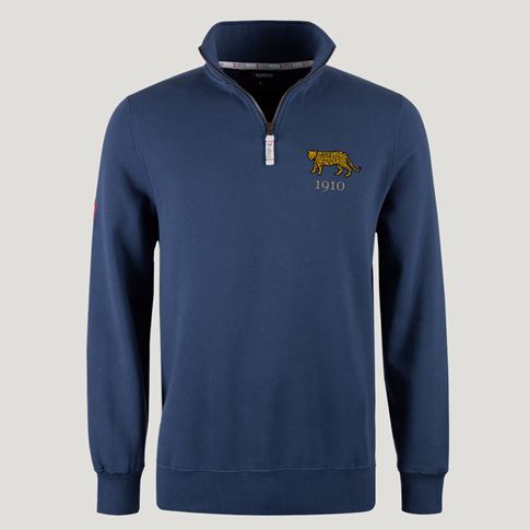 Argentina 1910 Pure Cotton Half Zip Sweatshirt – Petrol Blue