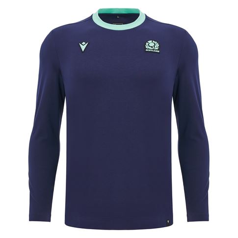 Scotland Mens Travel Cotton T-Shirt - Navy - Long Sleeve 2025 - Front Scotland Mens Travel Cotton T-Shirt - Navy - Long Sleeve 2025 - Front