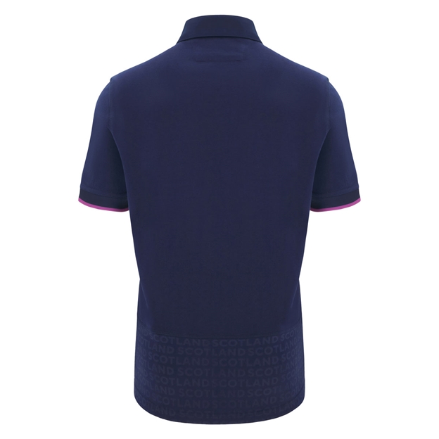 Scotland Mens Home Cotton Rugby Shirt 25/26 Short Sleeve Navy - Back