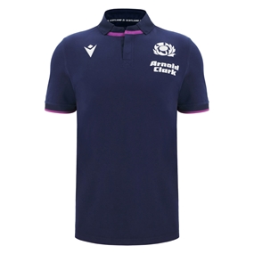 Scotland Mens Home Cotton Rugby Shirt 25/26 Short Sleeve Navy - 100% Cotton Rugby Shirt