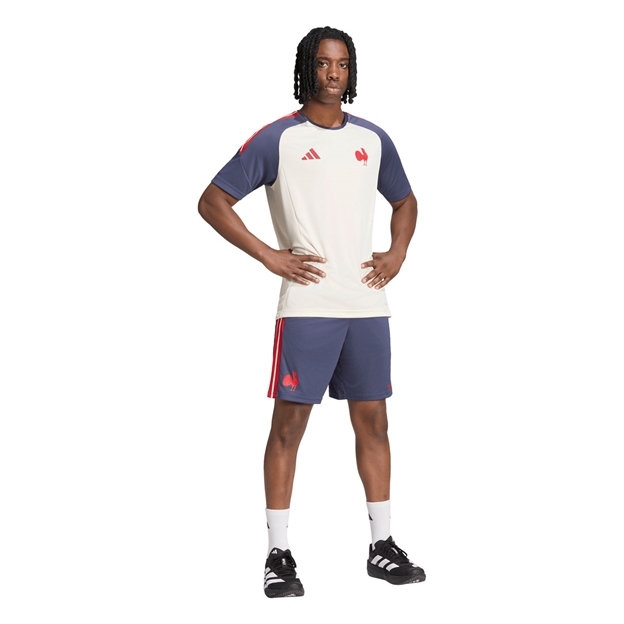 France Mens Performance T-Shirt 26/27 Cream White - Model Standing View