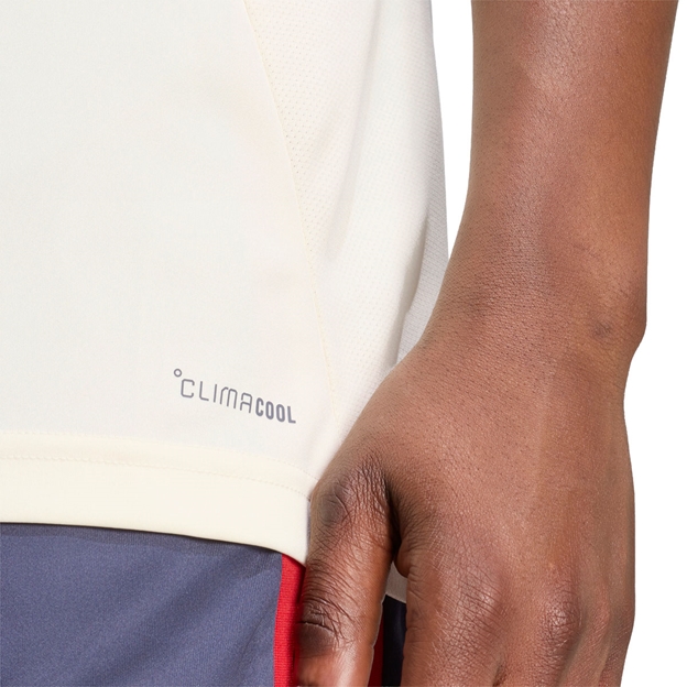 France Mens Performance T-Shirt 26/27 Cream White - Climacool Close-up View