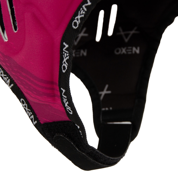 Oxen Adults DNA Headguard Purple Haze - Chinstrap Close-up