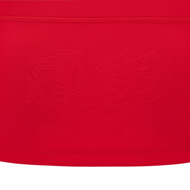 Wales Mens Home Rugby Shirt 26/27 Red - Embossed Dragon Close-up
