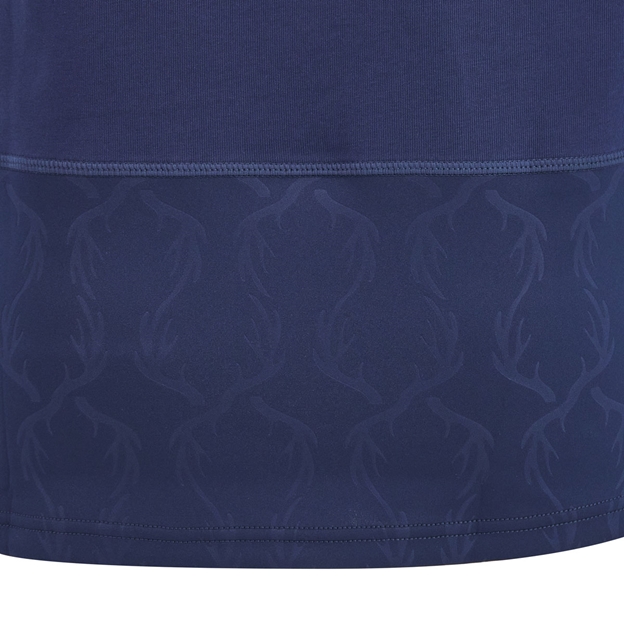 Scotland Womens Home Classic Cotton Rugby Shirt 26/27 Navy and Sand - Stag Pattern Close-up