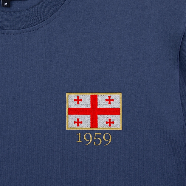 Georgia 1959 Pure Cotton T-Shirt - Petrol Blue