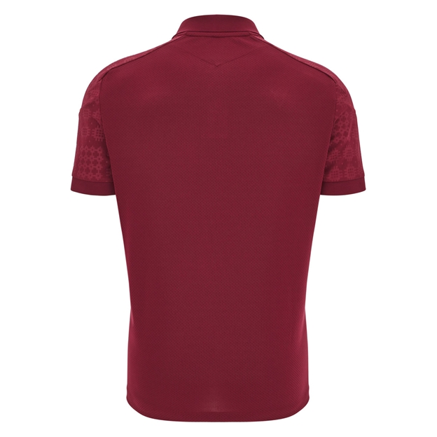 Wales Mens Travel Polo Shirt 25/26 Dark Red - Back