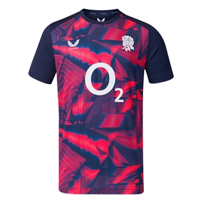 England Mens Pre Match T-Shirt 26/27 Blue Opal - Front View