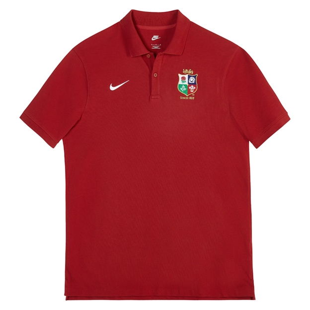British & Irish Lions Mens Travel Polo 2027 Pepper Red - Flat