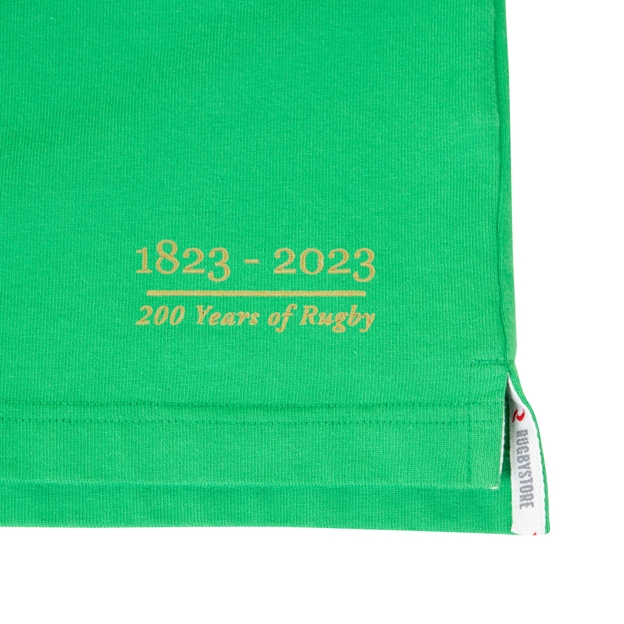 Ireland Mens 1875 200 Years of Rugby Shirt Emerald - Hem Embroidery