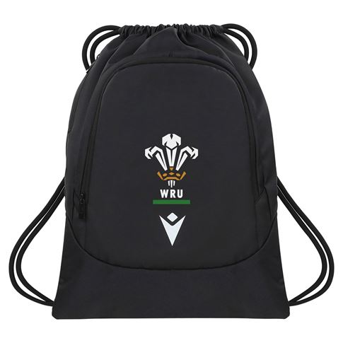 Wales Gym Sack 25/26 Black - Front Wales Gym Sack 25/26 Black - Front