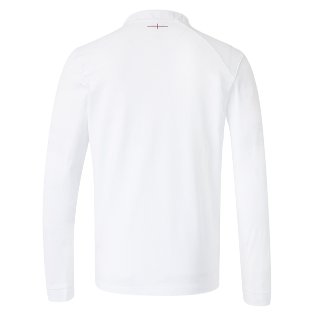 England Womens Home Classic Rugby Shirt Long Sleeve 26/27 Brilliant White - Back View