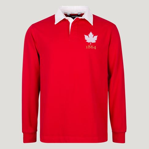 Canada 1864 Heritage Pure Cotton Rugby Shirt – Long Sleeve Red