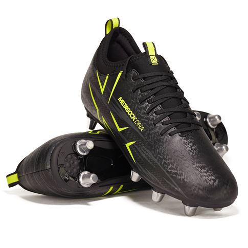 Oxen Adults Meta X 8S Soft Ground Rugby Boots Black Onyx - Front
