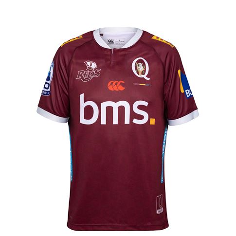 Queensland Reds Kids Home Rugby Shirt 25/26 Maroon - Front