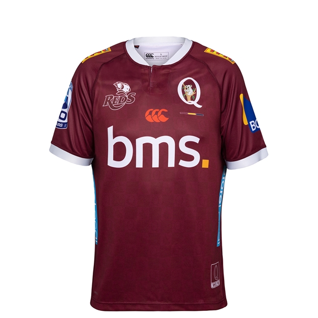 Queensland Reds Kids Home Rugby Shirt 25/26 Maroon - Front