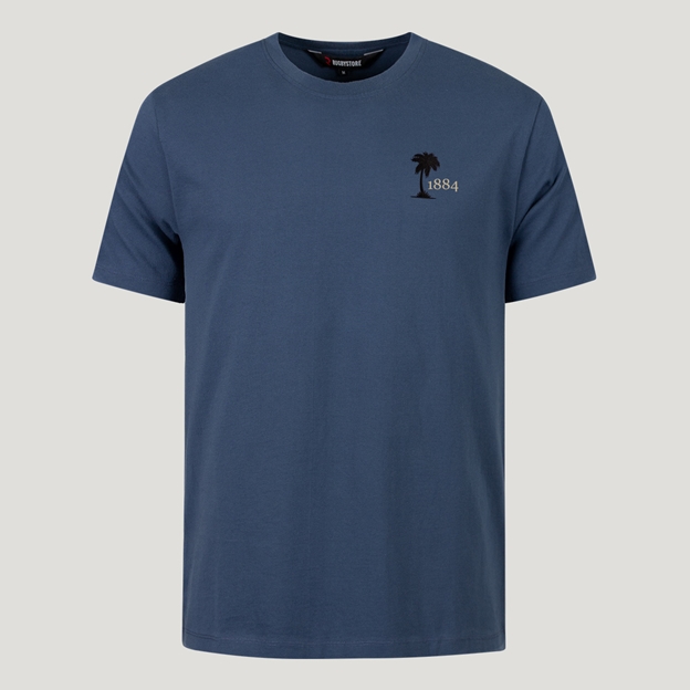 Fiji 1884 Pure Cotton T-Shirt - Petrol Blue