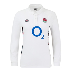 England Womens Home Classic Rugby Shirt - Long Sleeve 2025 - Front