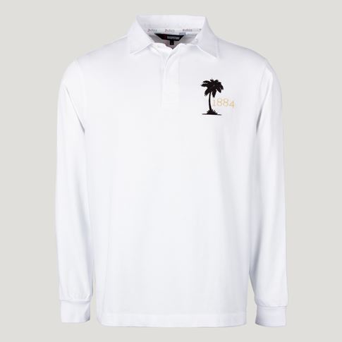 Fiji 1884 Heritage Pure Cotton Rugby Shirt – Long Sleeve White
