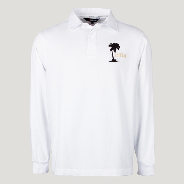 Fiji 1884 Heritage Pure Cotton Rugby Shirt - Long Sleeve White