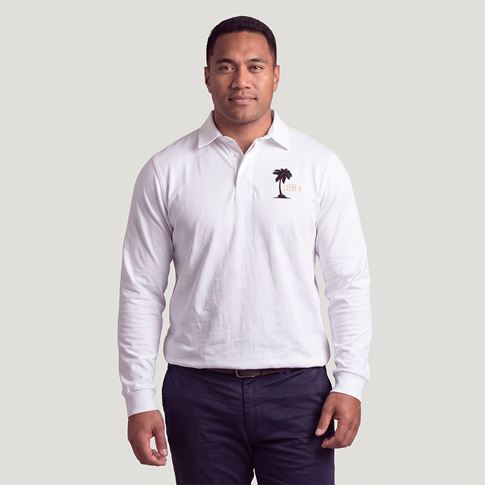 Fiji Mens 1884 Origins Rugby Shirt - Model Front View